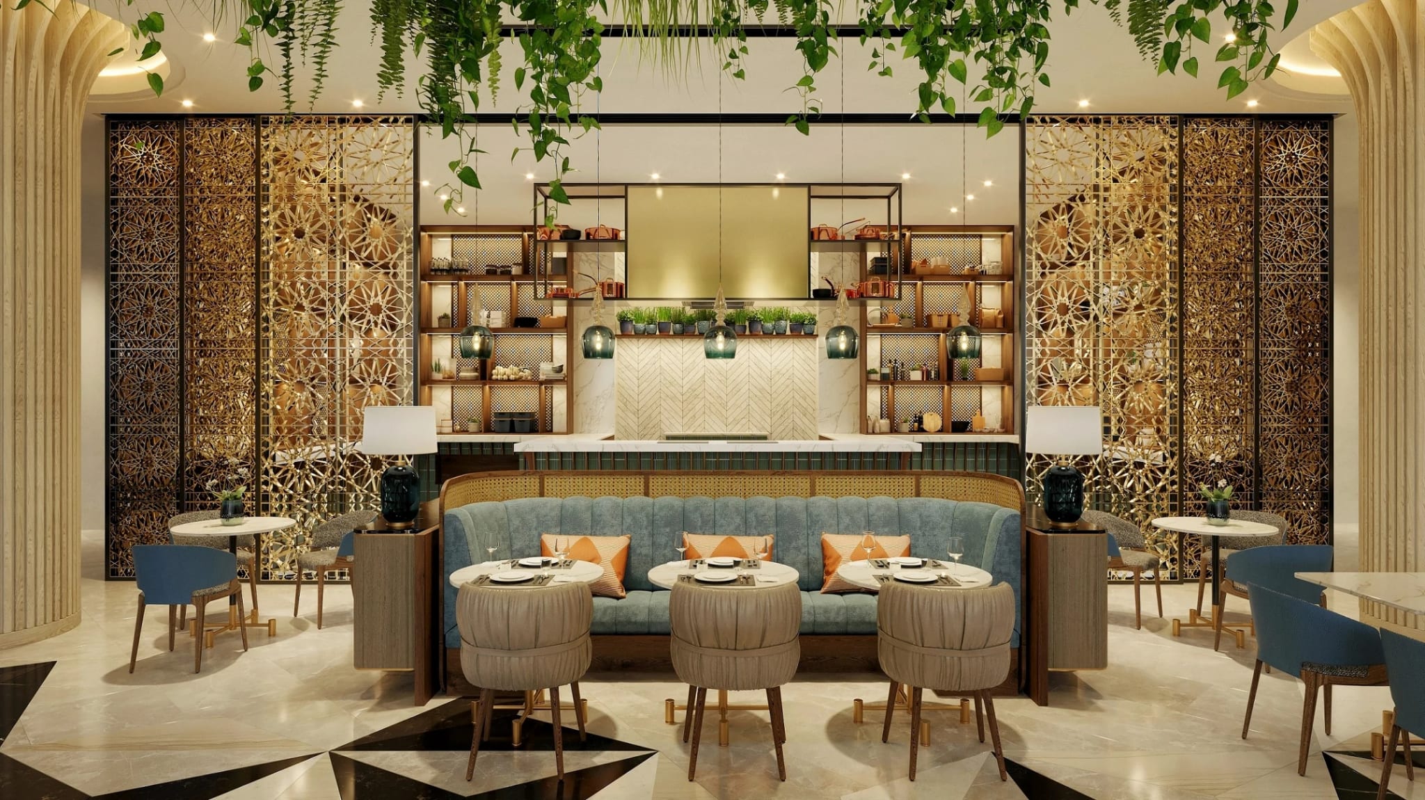 The light-filled dining room at Sariya Hotel